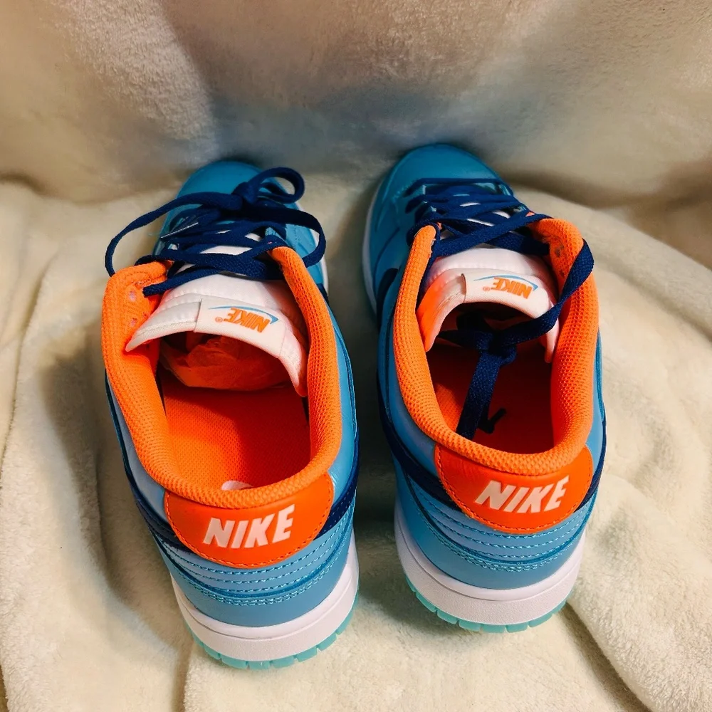 Nike Dunk Low SE Mens Size 8.5  Baltic Blue / Orange Sneakers HQ1538-416 NEW - Picture 6 of 6